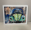 Painterly Green Bug original painting by Mirch